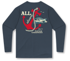 Captain Chesapeake All Aboard long sleeve tee featuring nautical design and comfortable cotton fabric.