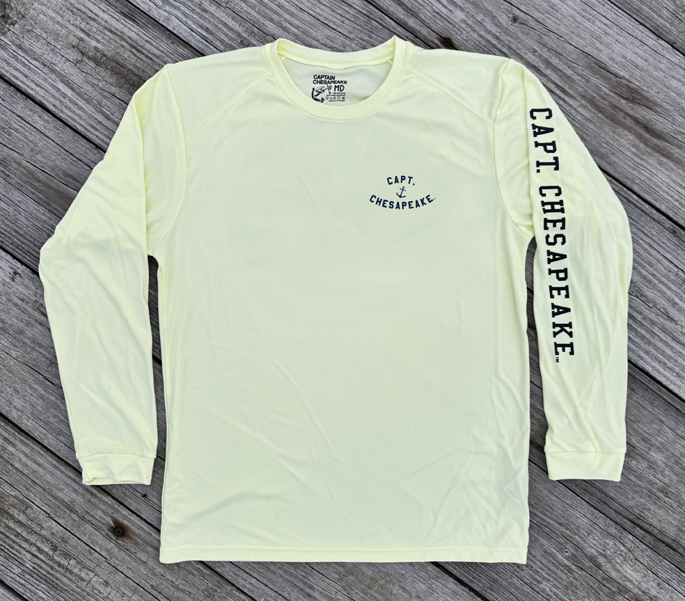 Captain's Ship Wheel Long Sleeve UPF Tee - Captain Chesapeake