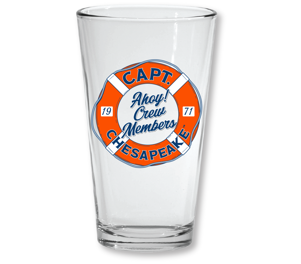 'Ahoy! Crew Members' Life Ring Pint Glass