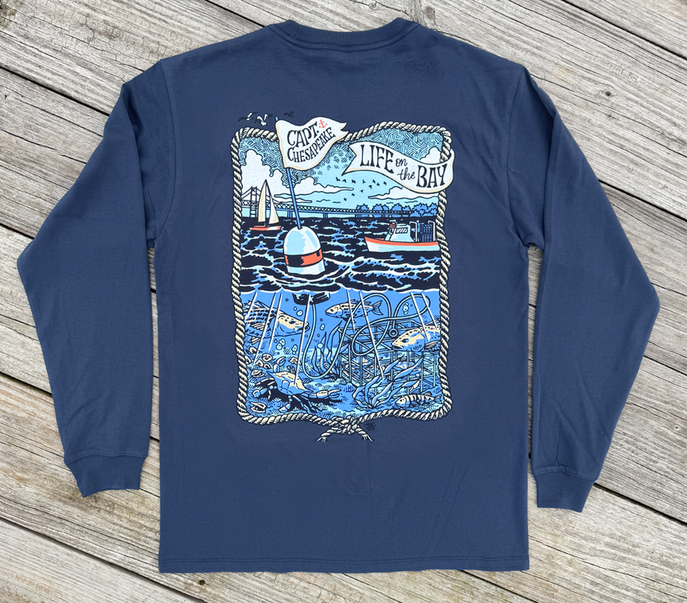 Life on the Bay Long Sleeve Tee - Captain Chesapeake