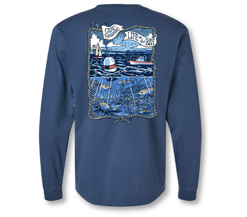 Life on the Bay Long Sleeve Tee - Captain Chesapeake